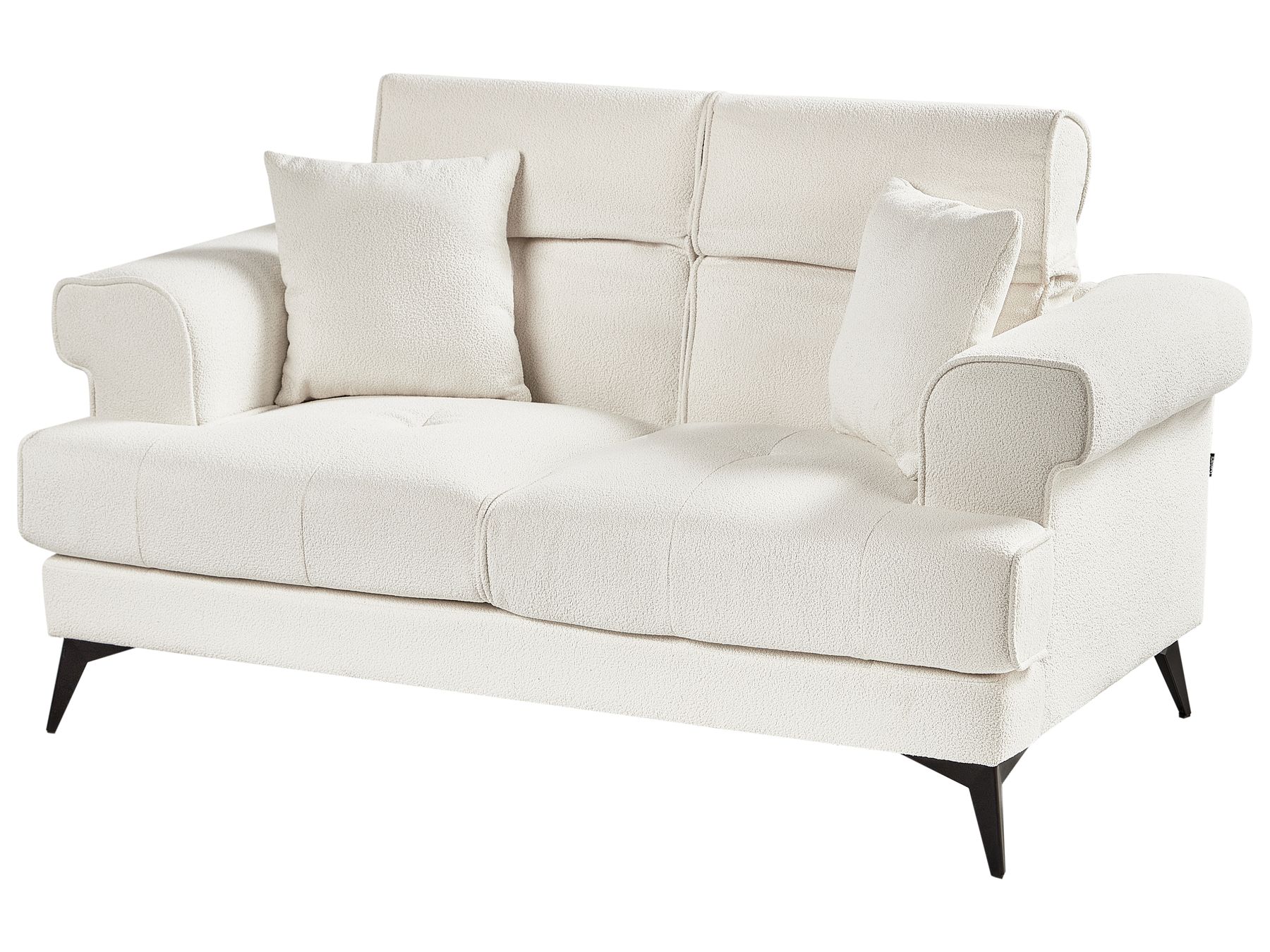 2 Seater Boucle Sofa White SKIVE