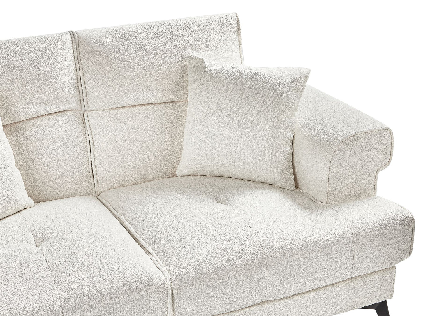 2 Seater Boucle Sofa White SKIVE