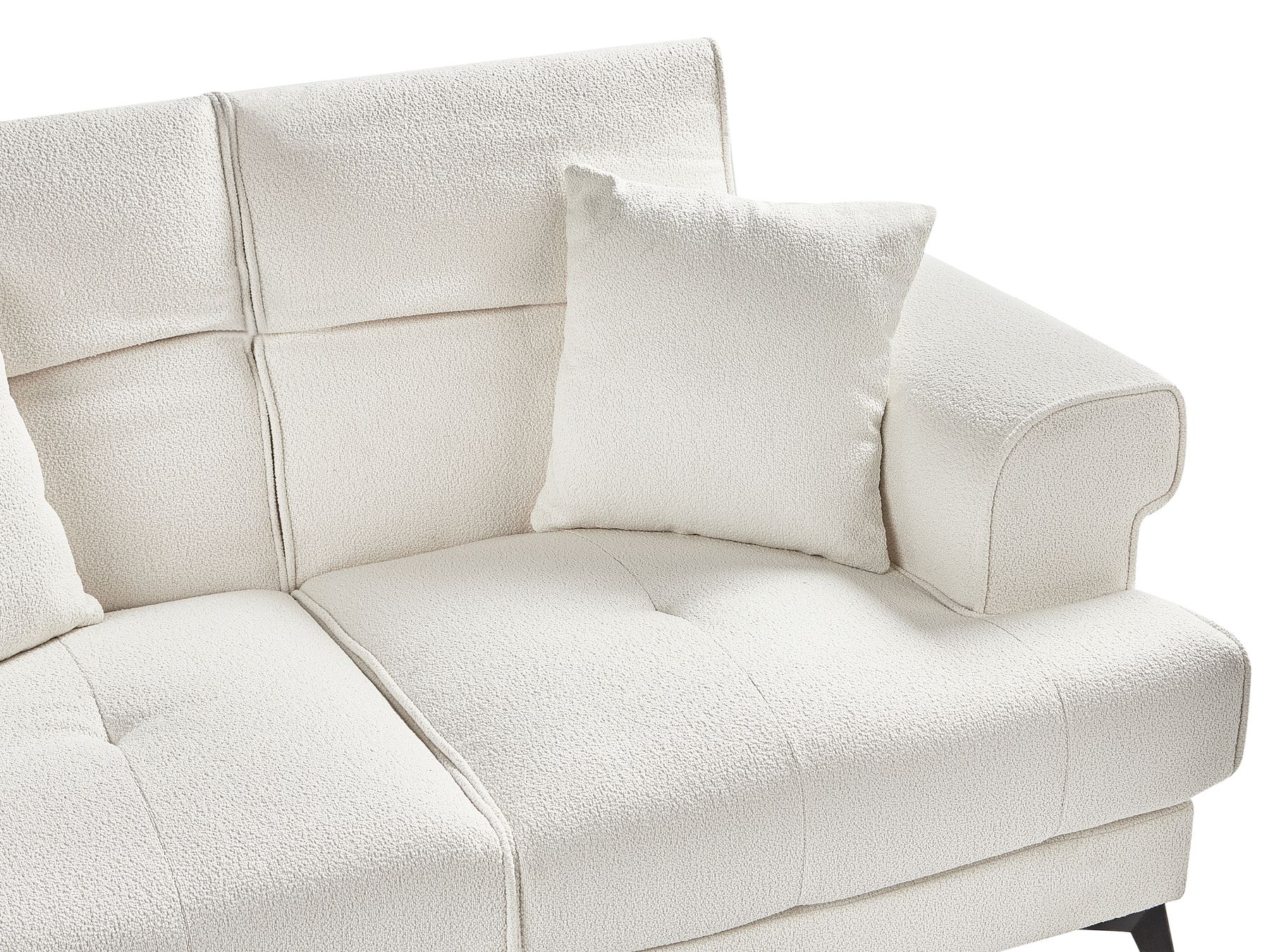 2 Seater Boucle Sofa White SKIVE