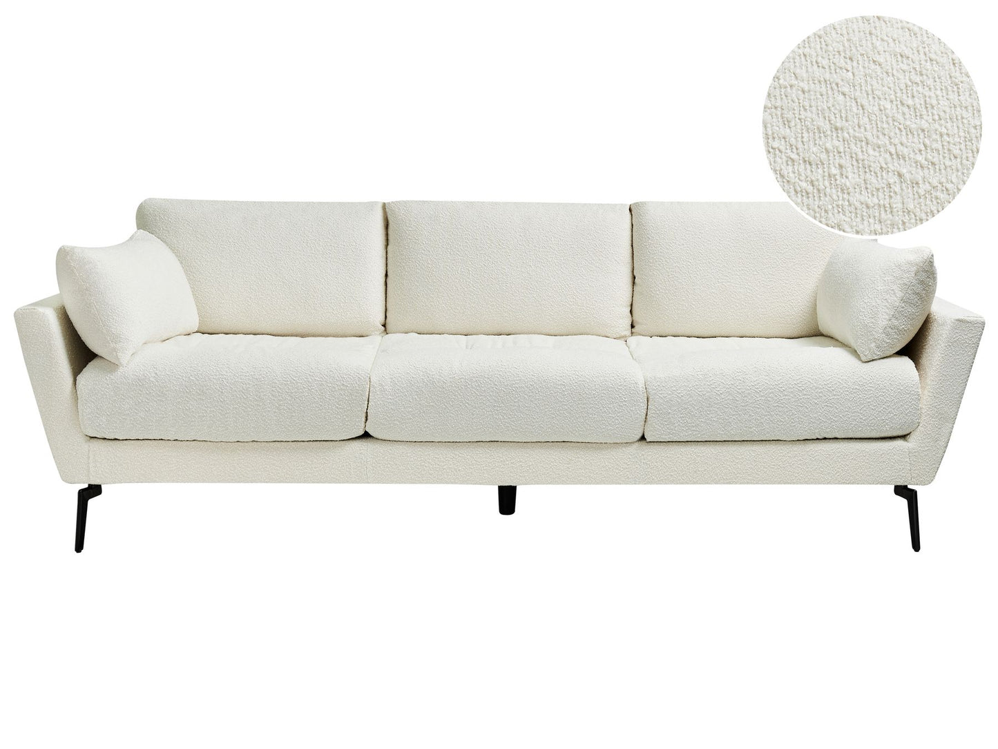 4 Seater Boucle Sofa White NENOLA