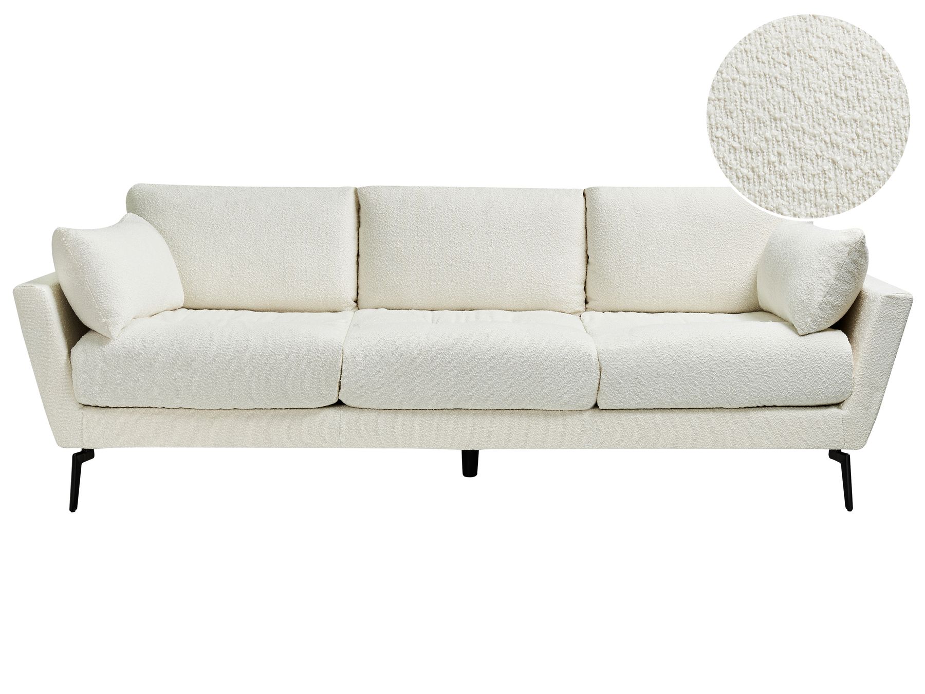 4 Seater Boucle Sofa White NENOLA