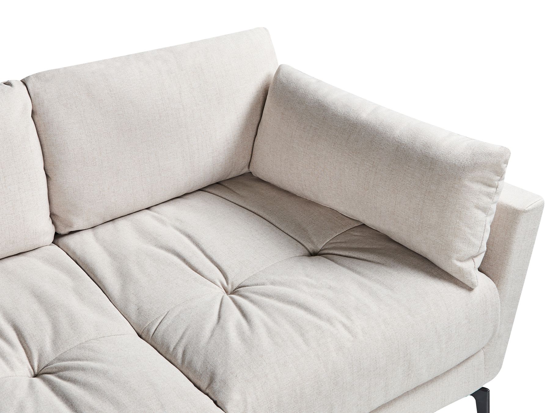 4 Seater Fabric Sofa Beige NENOLA