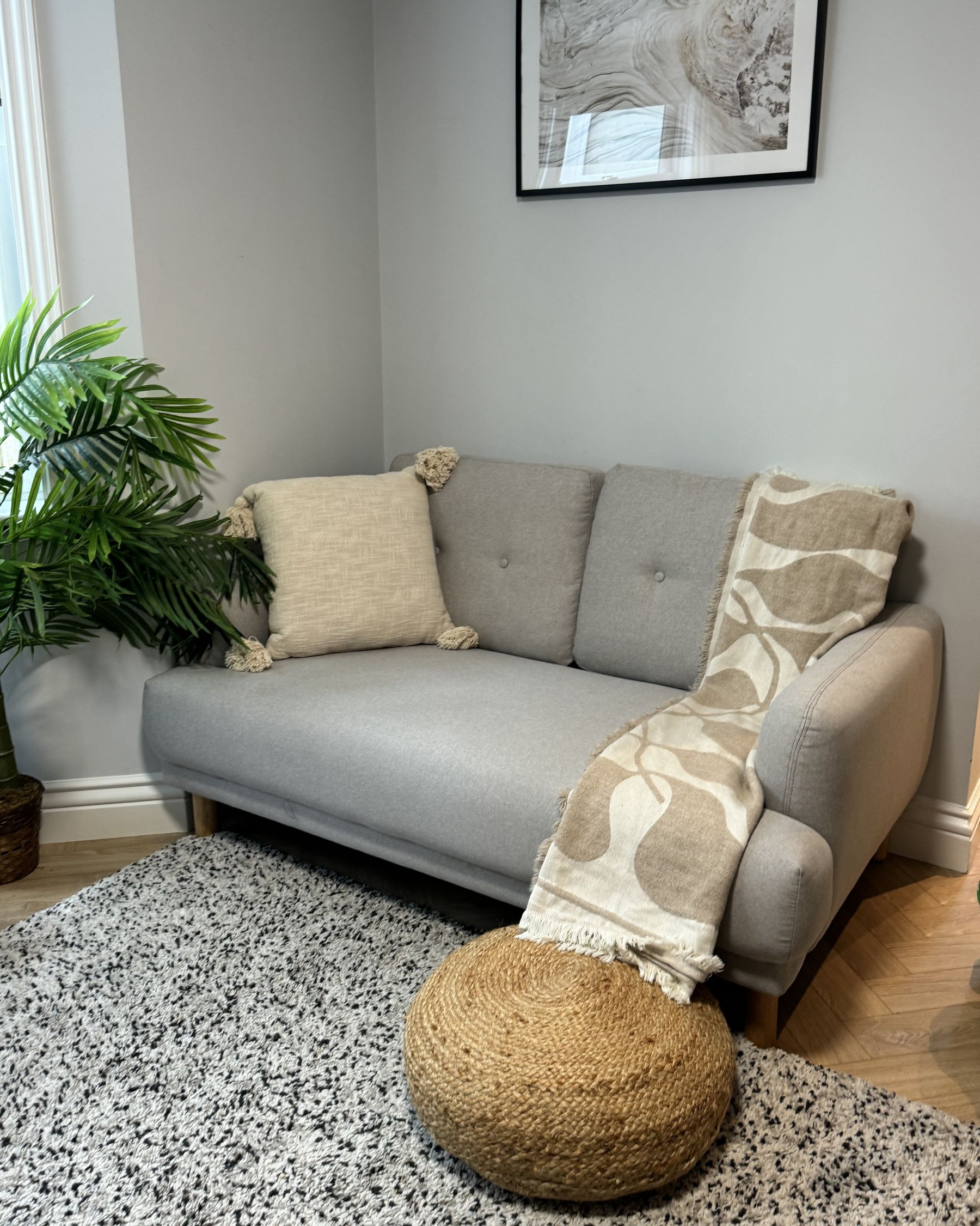 2 Seater Fabric Sofa Taupe TUVE