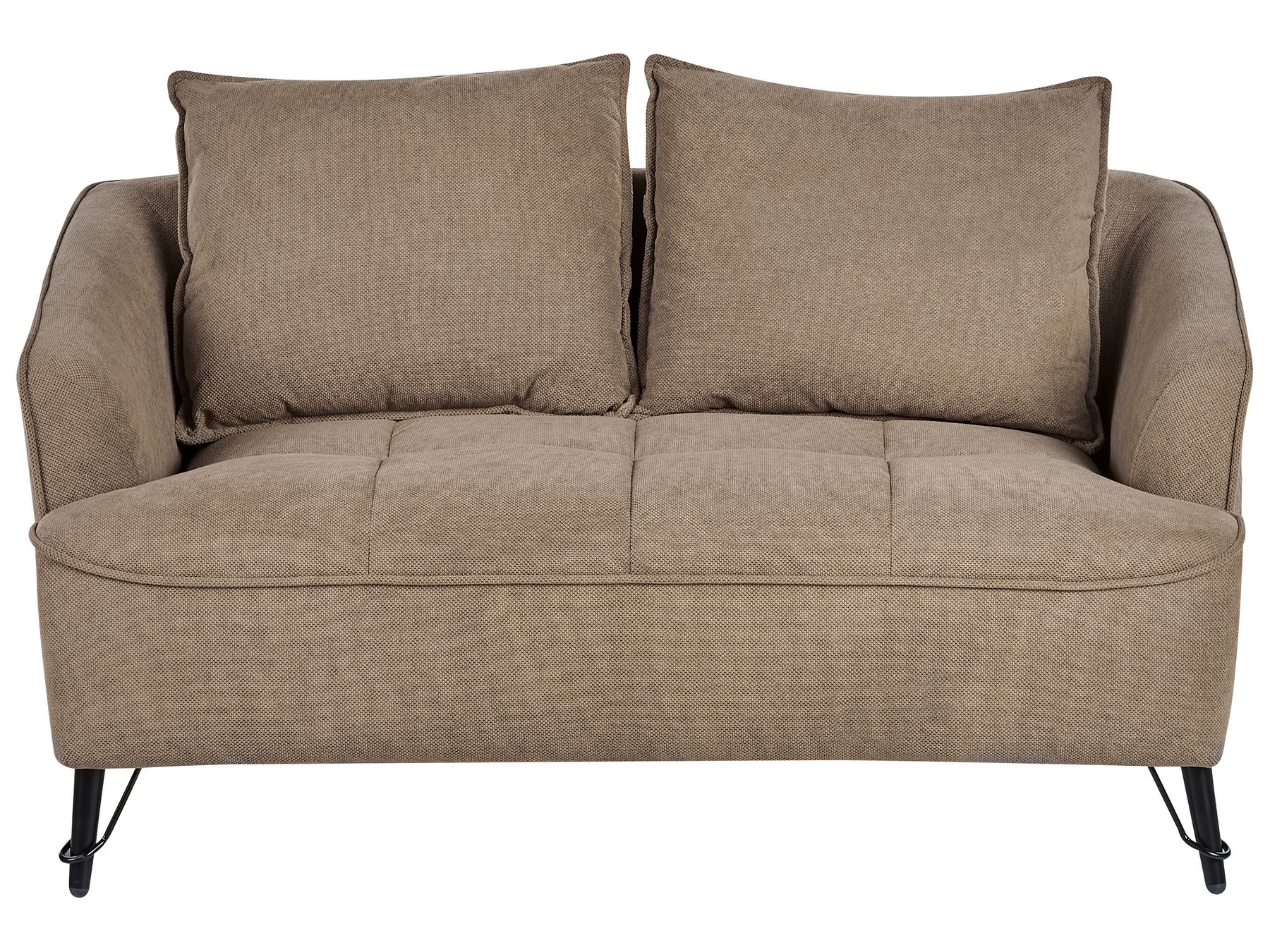 2 Seater Fabric Sofa Brown HOBRO