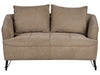 2 Seater Fabric Sofa Brown HOBRO