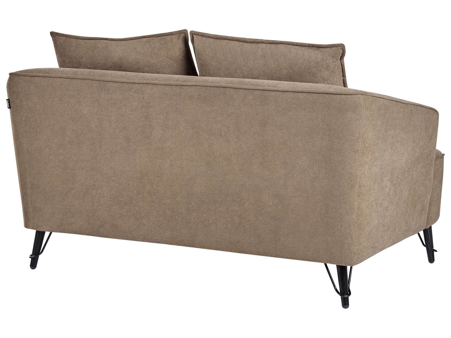 2 Seater Fabric Sofa Brown HOBRO