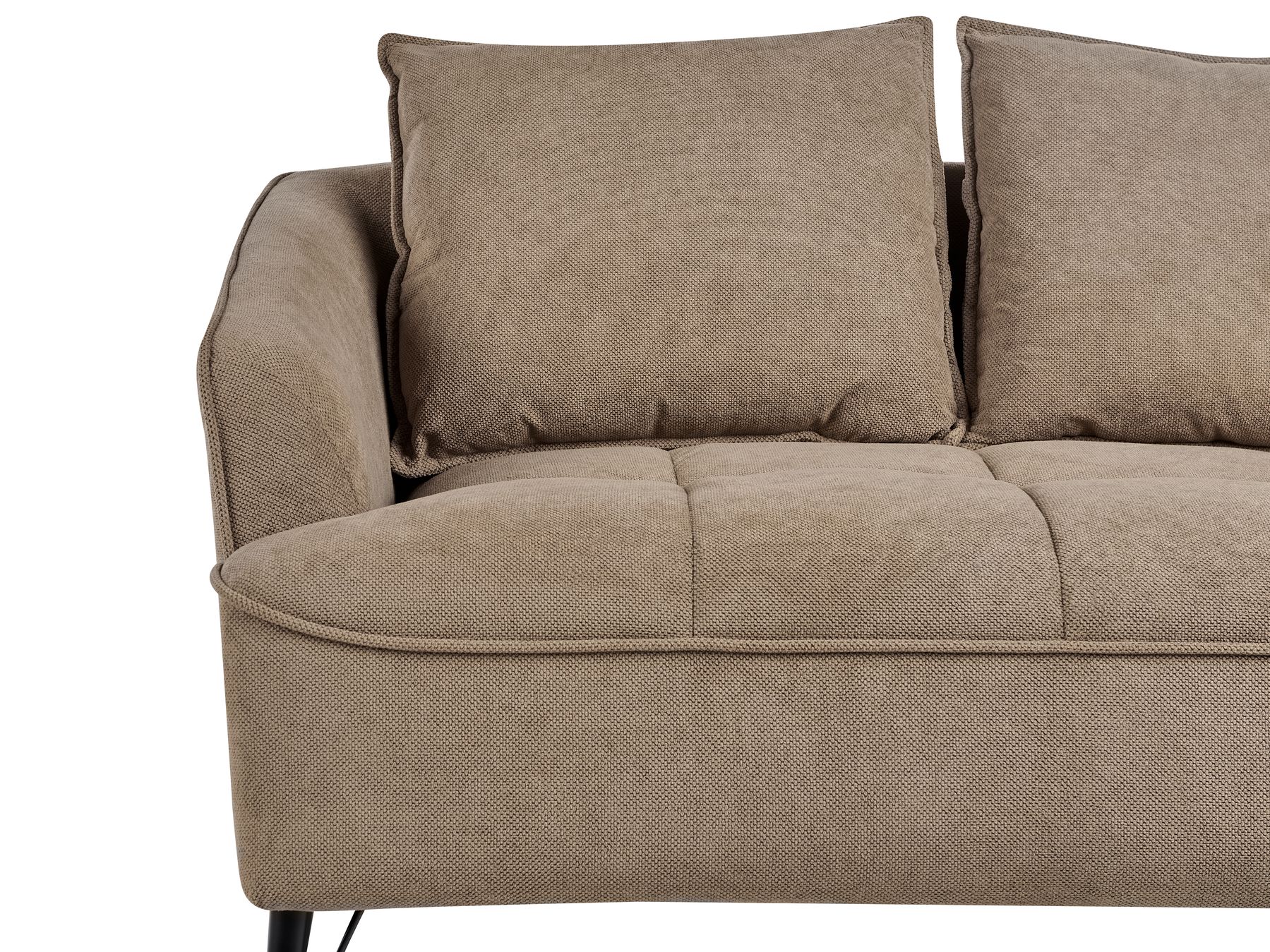 2 Seater Fabric Sofa Brown HOBRO