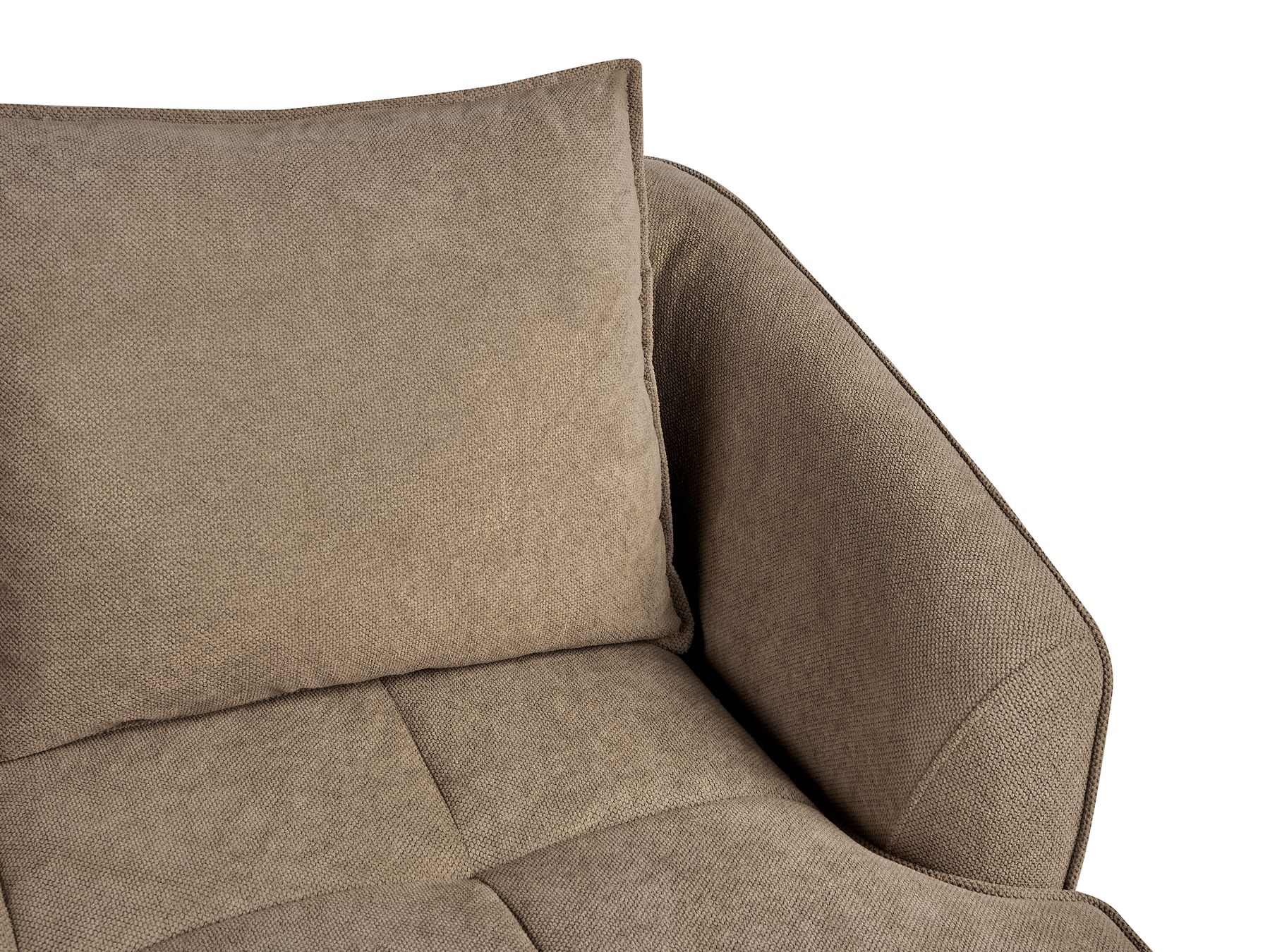 2 Seater Fabric Sofa Brown HOBRO