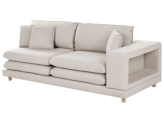 2 Seater Fabric Sofa Beige HEDEN