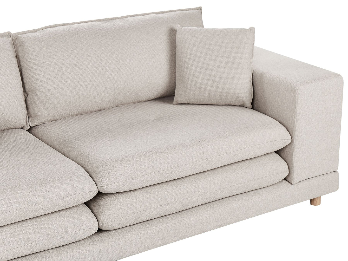 2 Seater Fabric Sofa Beige HEDEN