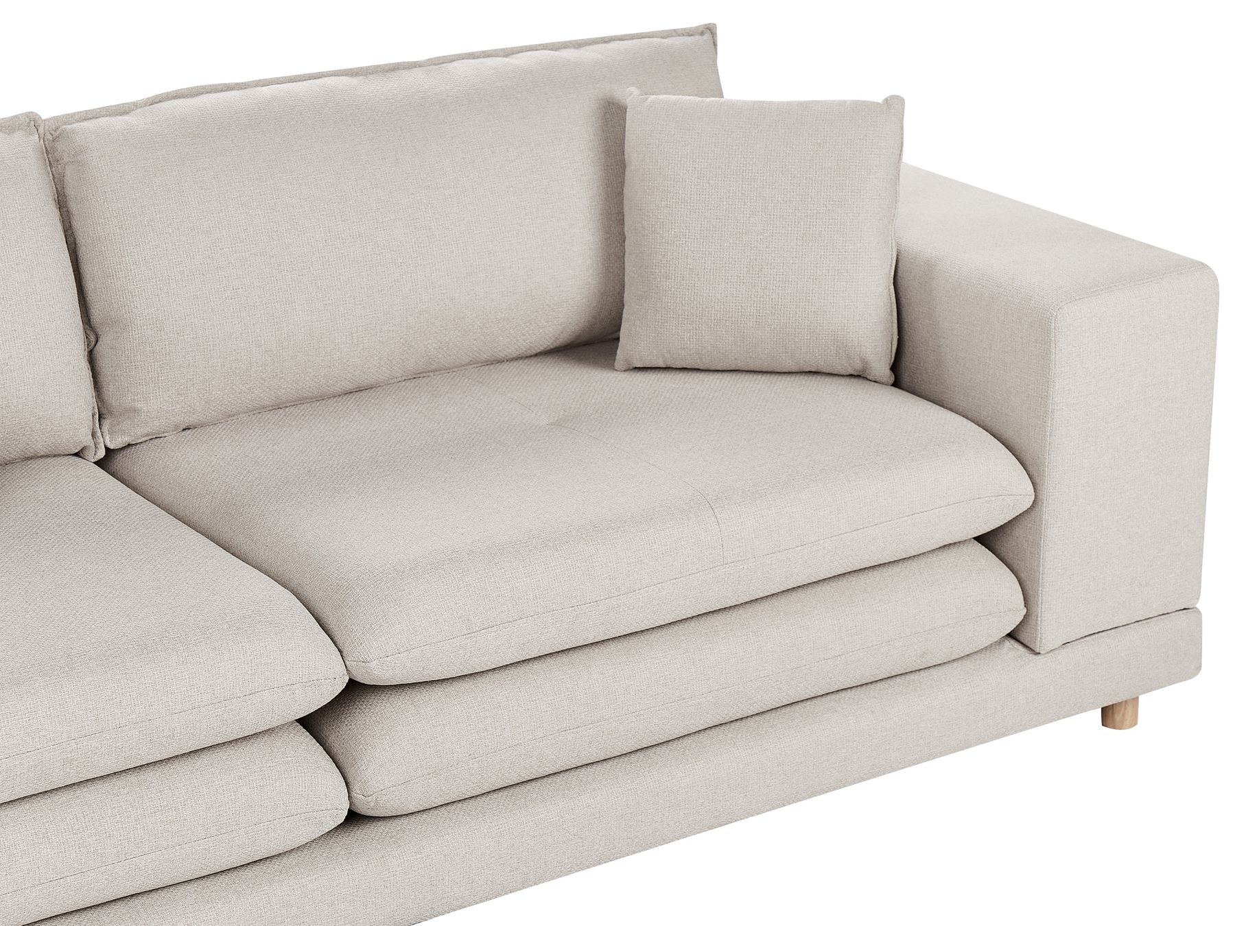 2 Seater Fabric Sofa Beige HEDEN