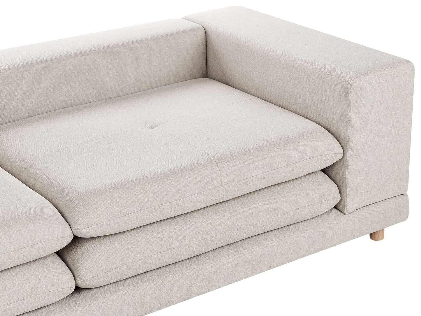 2 Seater Fabric Sofa Beige HEDEN