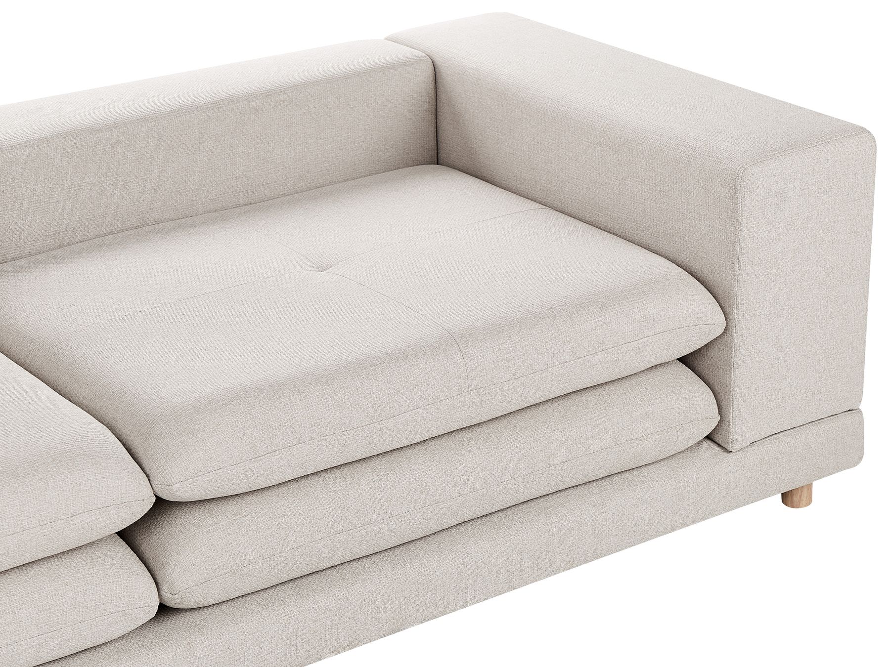2 Seater Fabric Sofa Beige HEDEN
