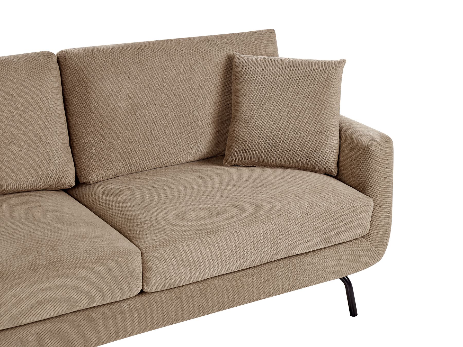 3 Seater Fabric Sofa Light Brown VESALA