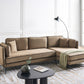 Left Hand Fabric Corner Sofa Light Brown ALTAN