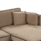 Left Hand Fabric Corner Sofa Light Brown ALTAN