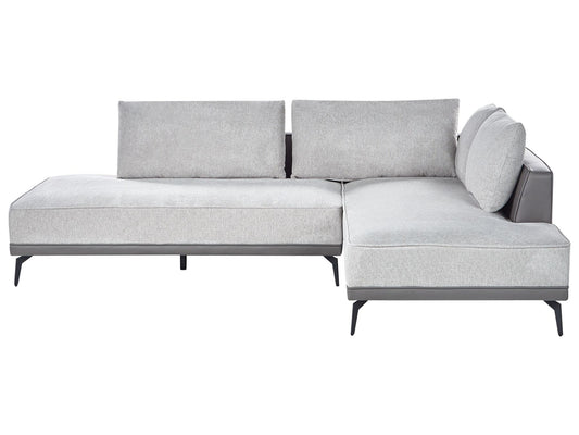 Left Hand Modular Fabric Corner Sofa Grey MYKEN