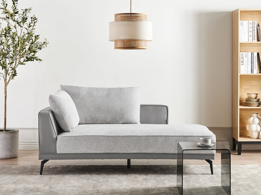 Left Hand Modular Fabric Corner Sofa Grey MYKEN