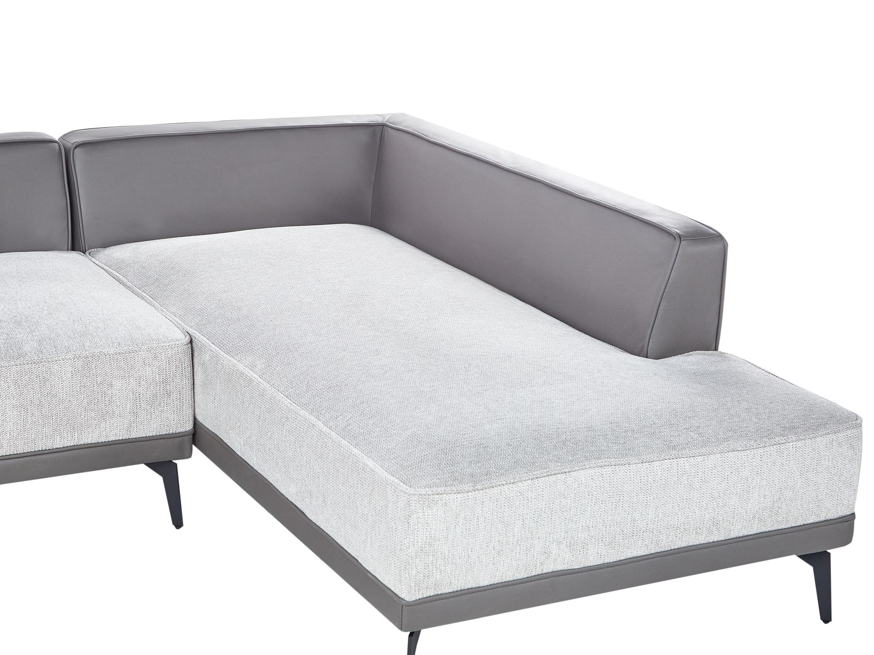 Left Hand Modular Fabric Corner Sofa Grey MYKEN