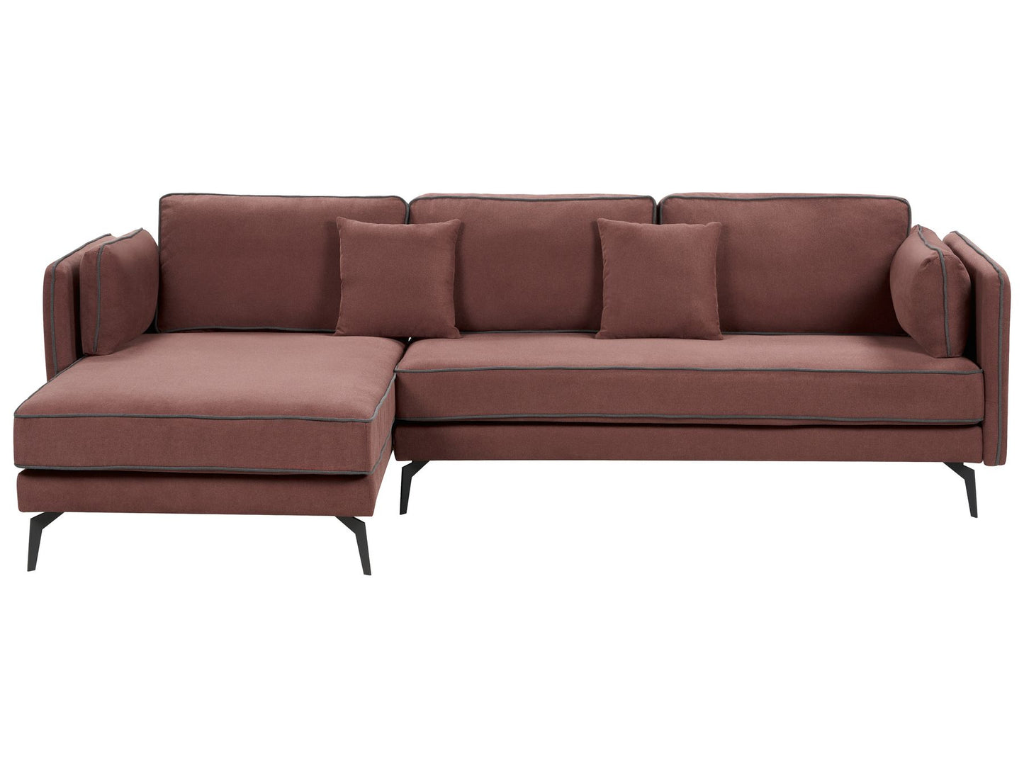 Right Hand Fabric Corner Sofa Burgundy ALTAN