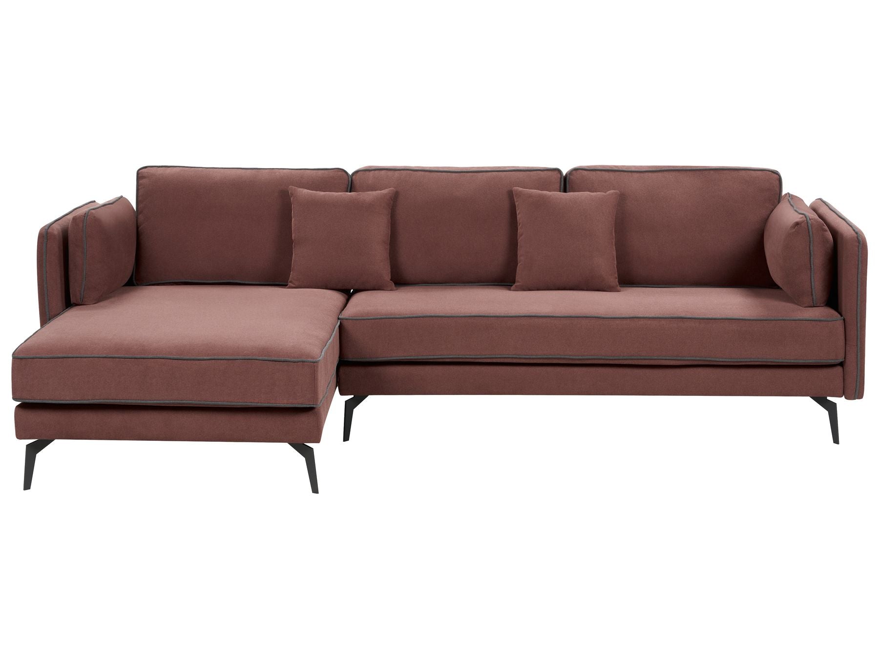 Right Hand Fabric Corner Sofa Burgundy ALTAN