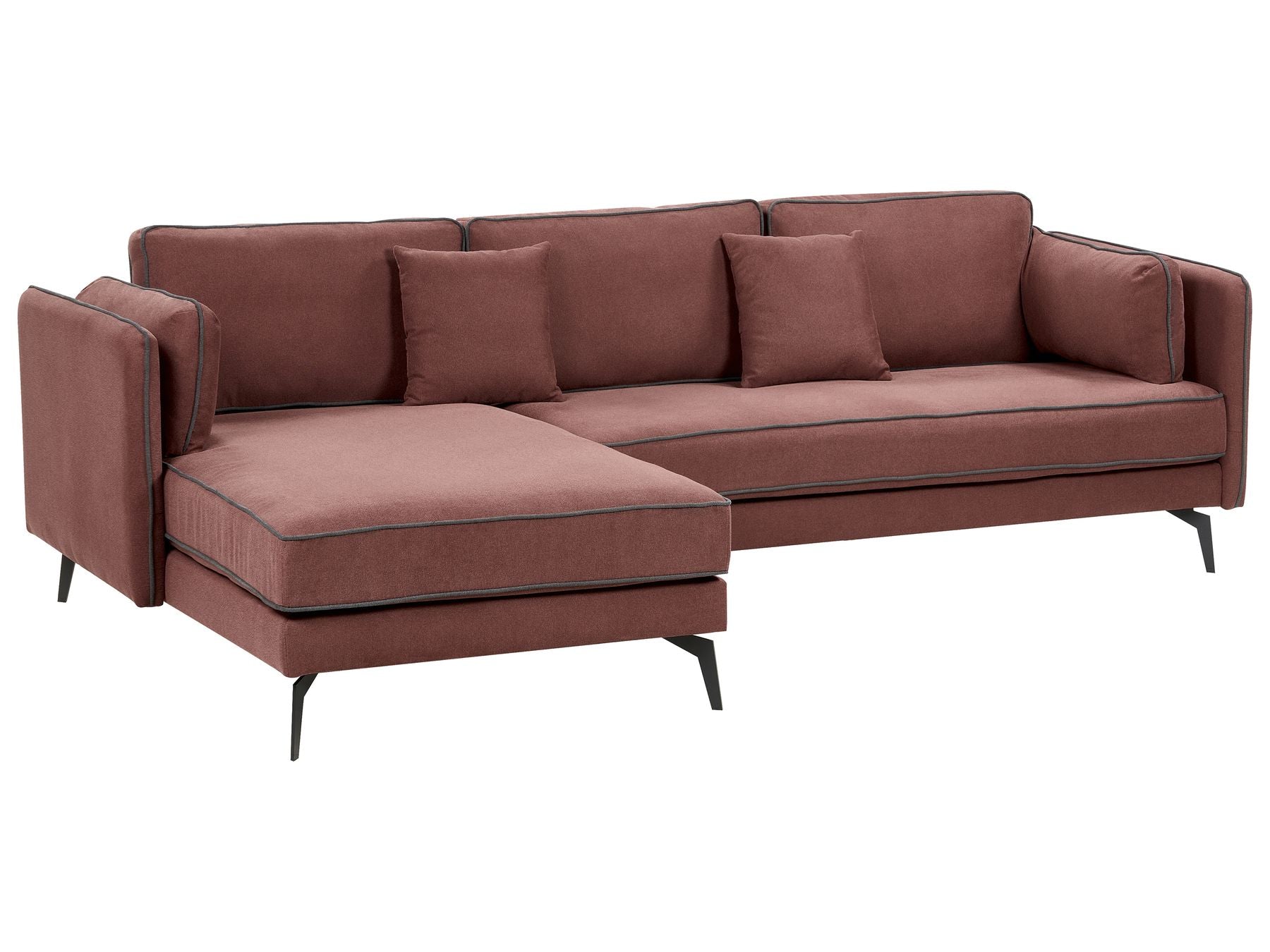 Right Hand Fabric Corner Sofa Burgundy ALTAN