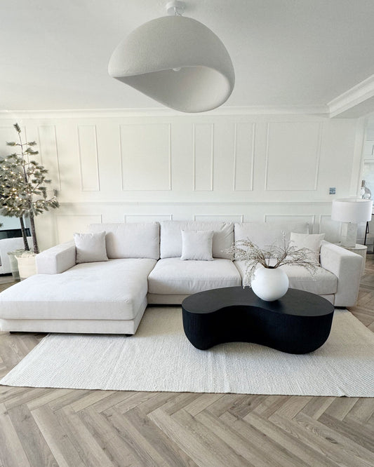 Right Hand 4 Seater Corner Sofa White LOFOTEN