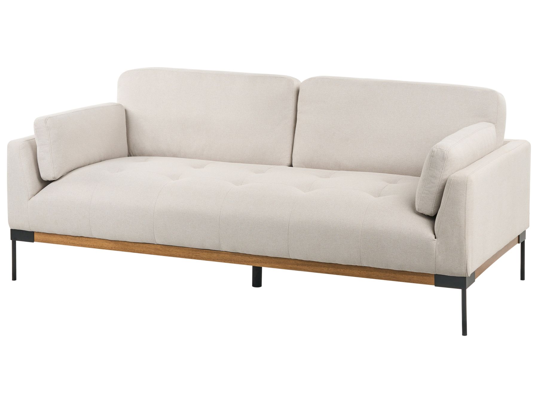 3 Seater Fabric Sofa Light Beige SKAVEN