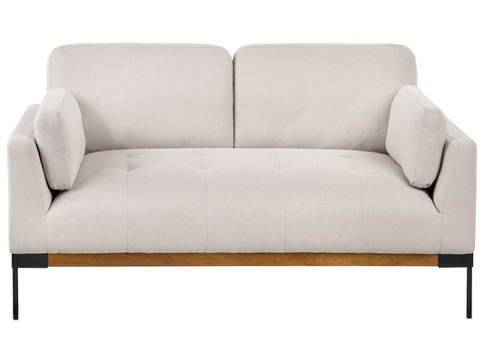 2 Seater Fabric Sofa Light Beige SKAVEN