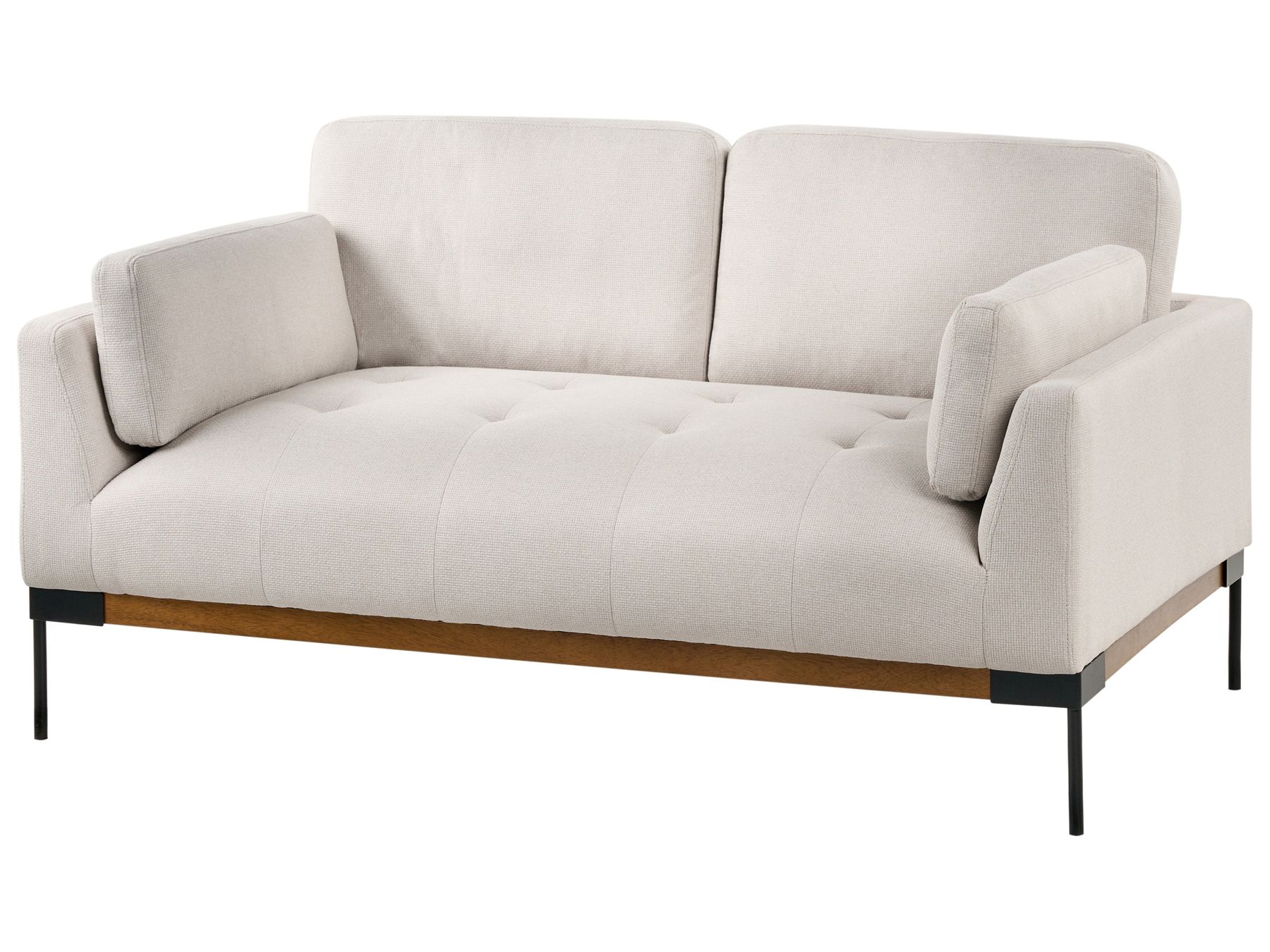 2 Seater Fabric Sofa Light Beige SKAVEN