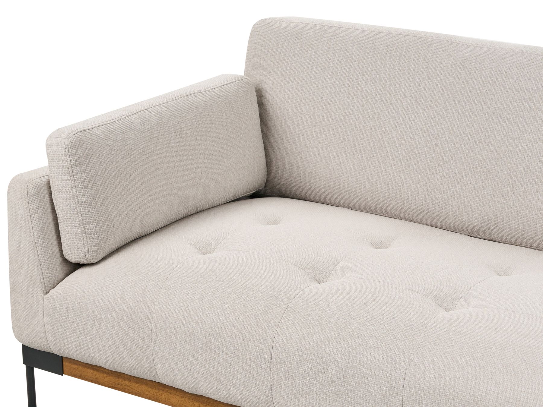 2 Seater Fabric Sofa Light Beige SKAVEN
