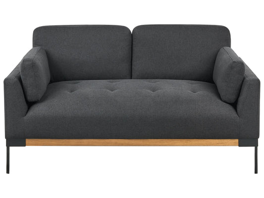 2 Seater Fabric Sofa Black SKAVEN