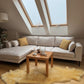 Velvet Right Hand Corner Sofa Cream FLAM