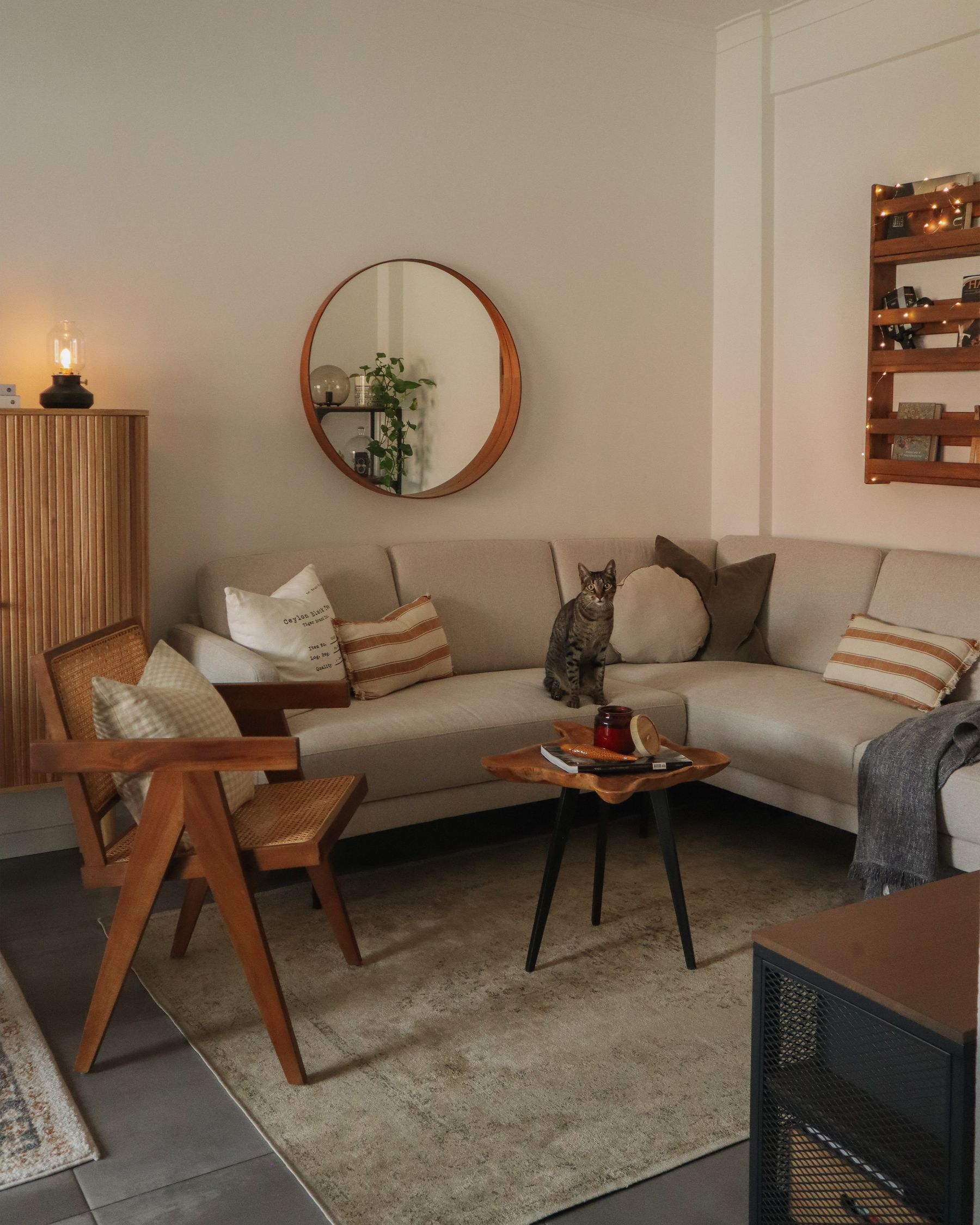 Left Hand 4 Seater Fabric Corner Sofa Beige BREDA