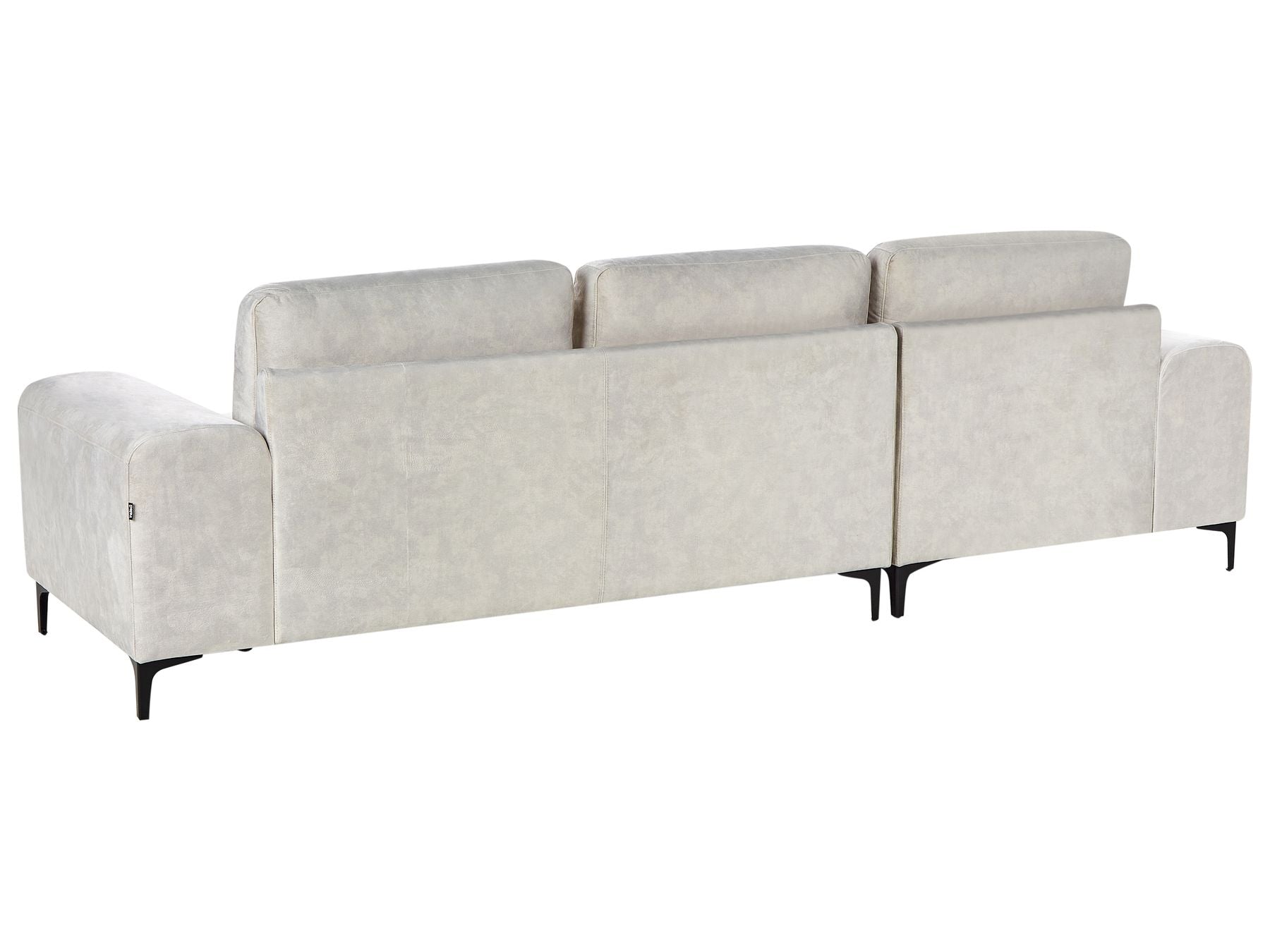 Right Hand Velvet Corner Sofa Light Beige KIRUNA