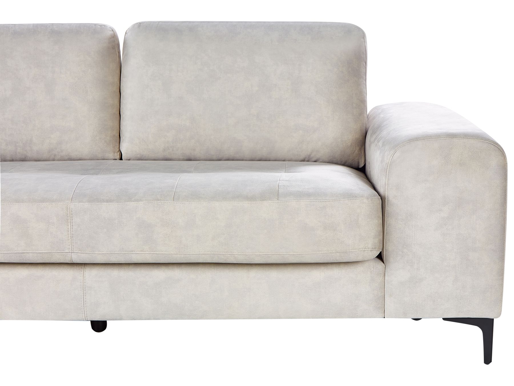 Right Hand Velvet Corner Sofa Light Beige KIRUNA