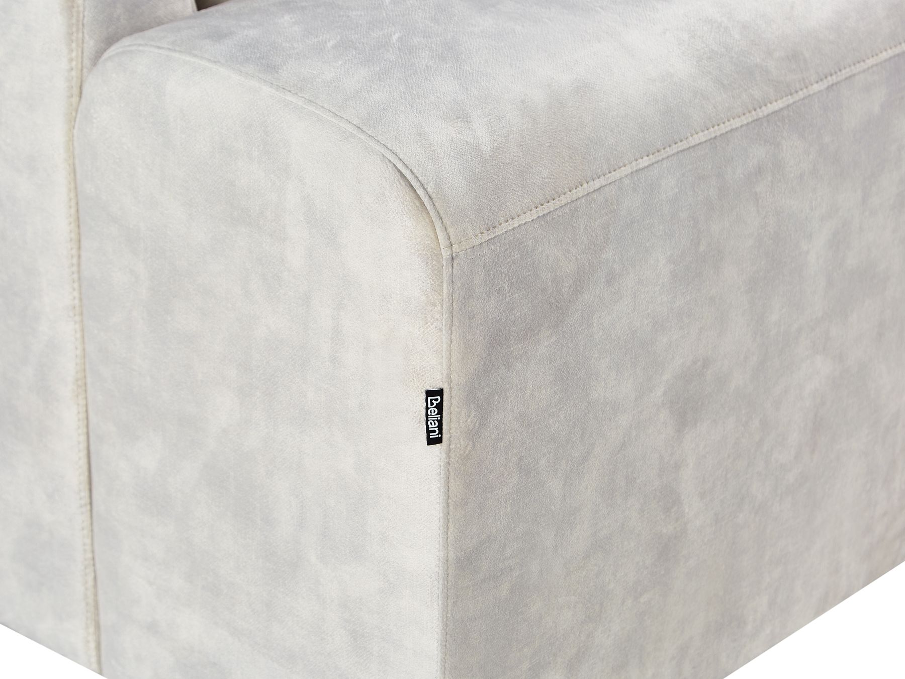 Right Hand Velvet Corner Sofa Light Beige KIRUNA