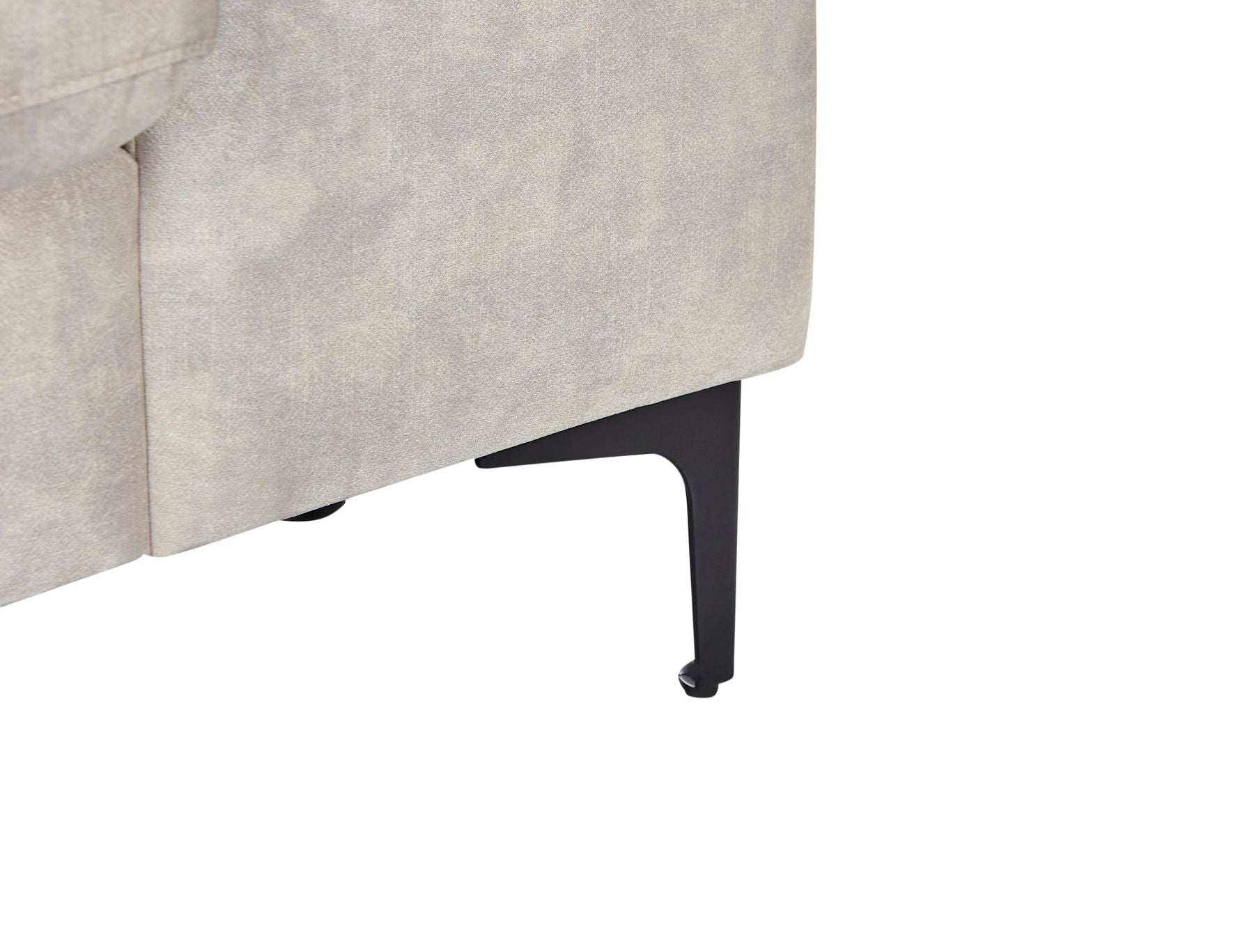 Right Hand Velvet Corner Sofa Light Beige KIRUNA
