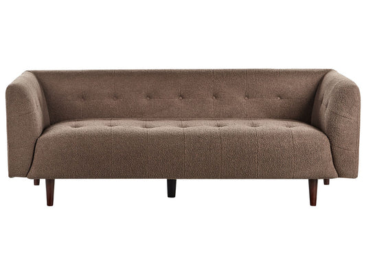 3 Seater Boucle Sofa Brown BYSKE