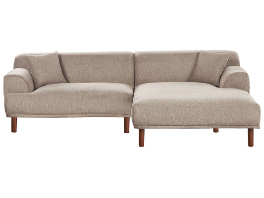 Left Hand Fabric Corner Sofa Taupe HOLT