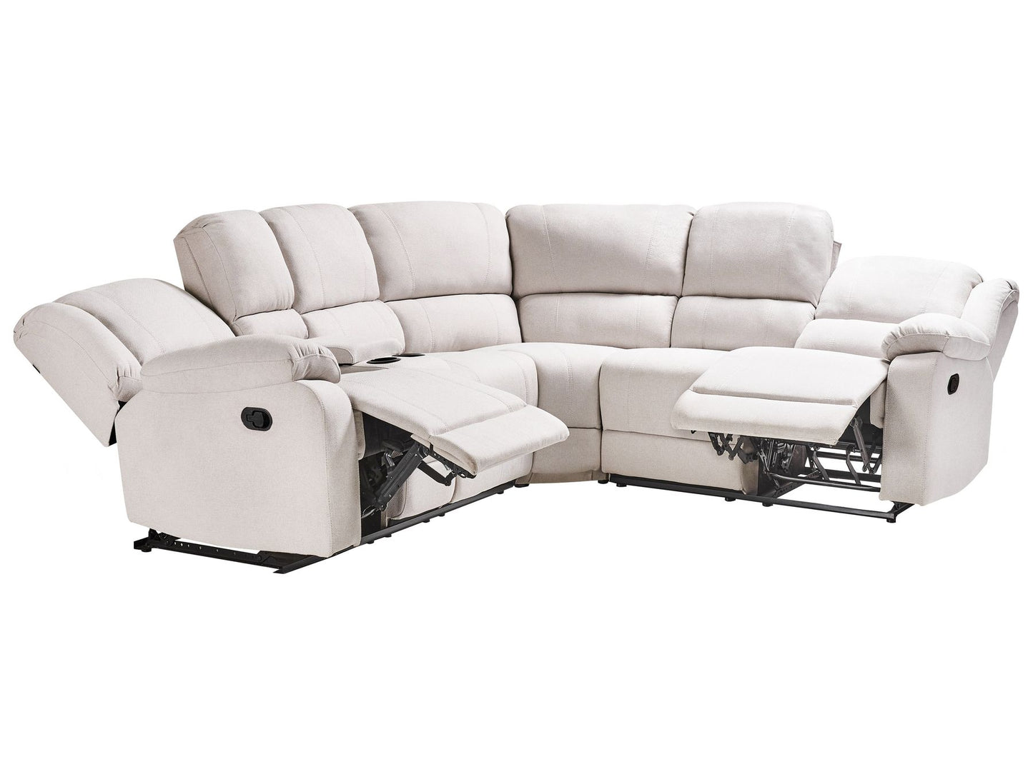 Corner Fabric Manual Recliner Sofa Light Beige ROKKE