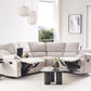 Corner Fabric Manual Recliner Sofa Light Beige ROKKE