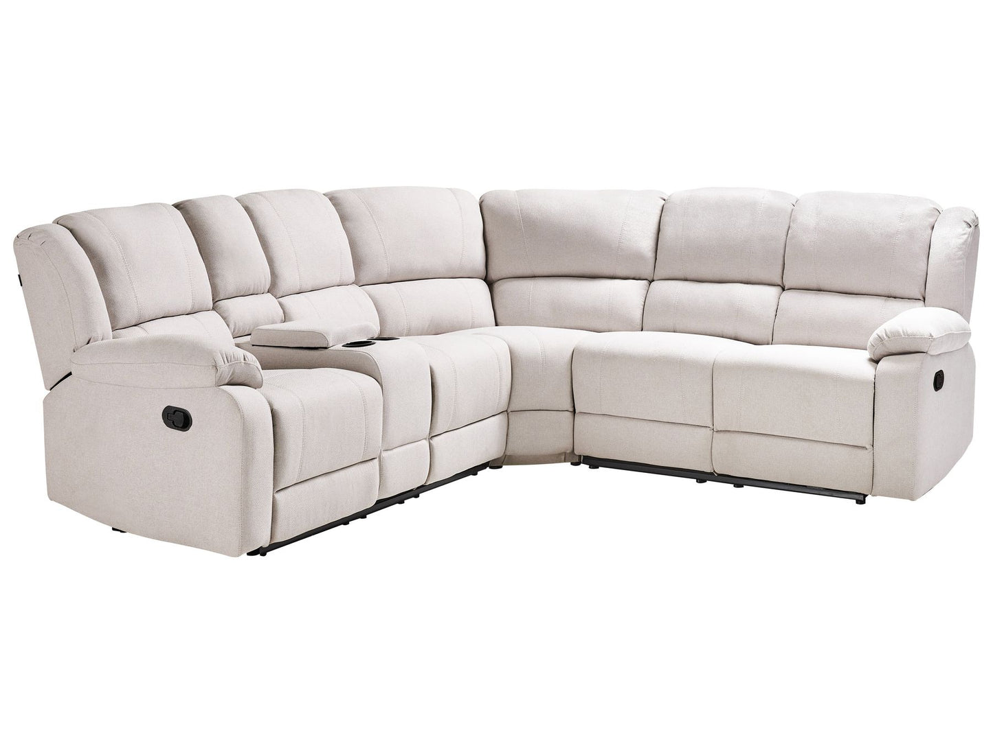 Corner Fabric Manual Recliner Sofa Light Beige ROKKE