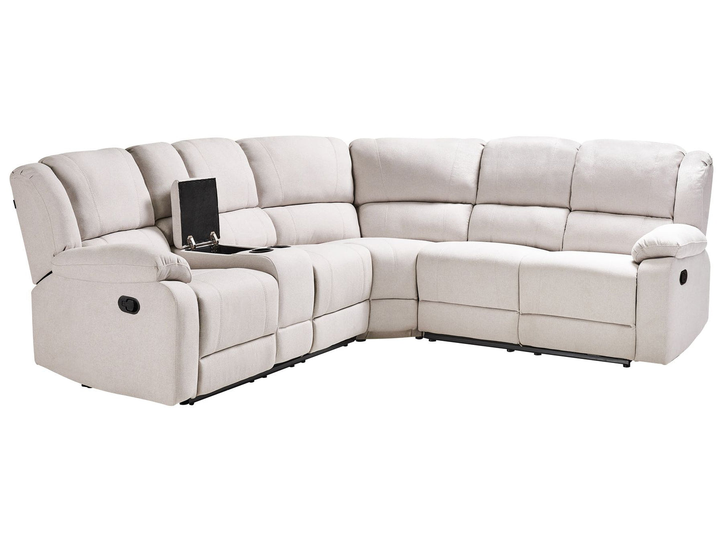 Corner Fabric Manual Recliner Sofa Light Beige ROKKE