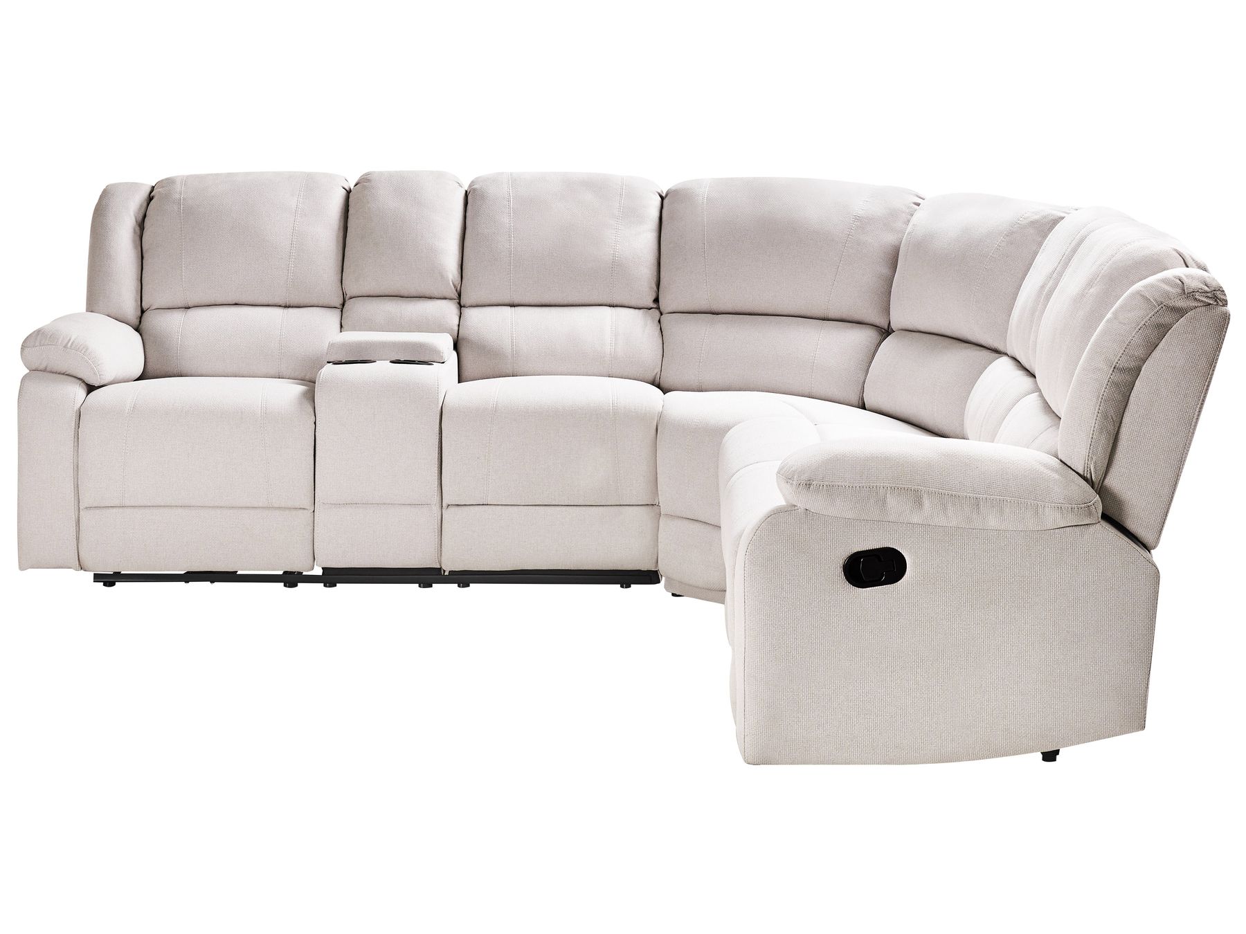 Corner Fabric Manual Recliner Sofa Light Beige ROKKE