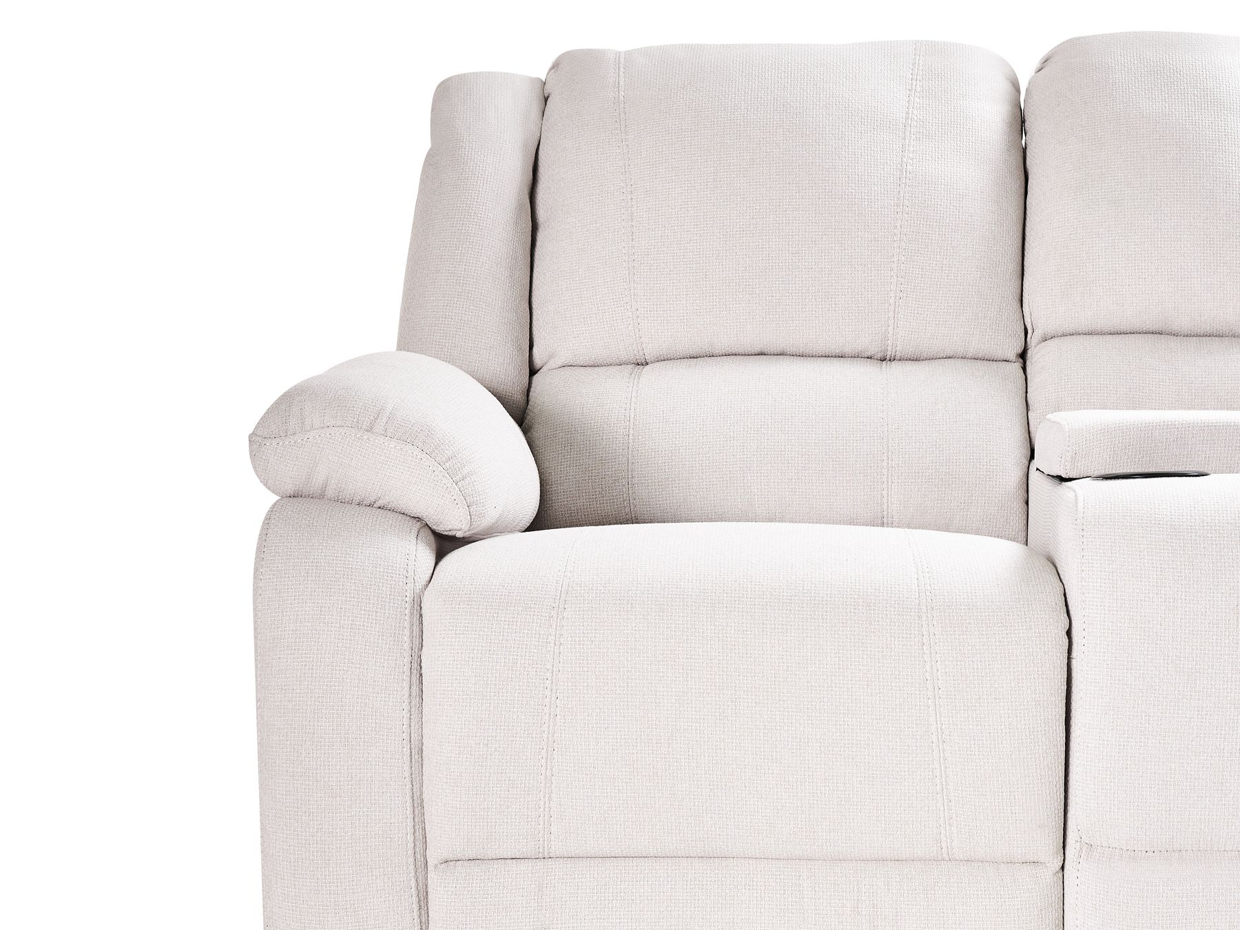 Corner Fabric Manual Recliner Sofa Light Beige ROKKE