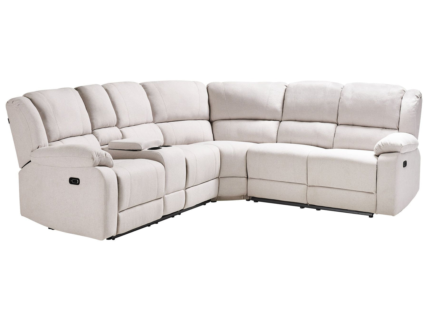 Corner Fabric Electric Recliner Sofa with USB Port Light Beige ROKKE