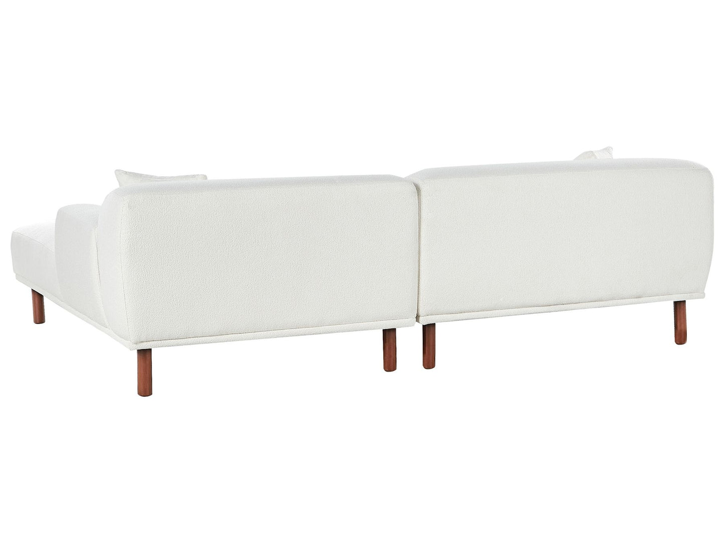 Left Hand Boucle Corner Sofa White HOLT