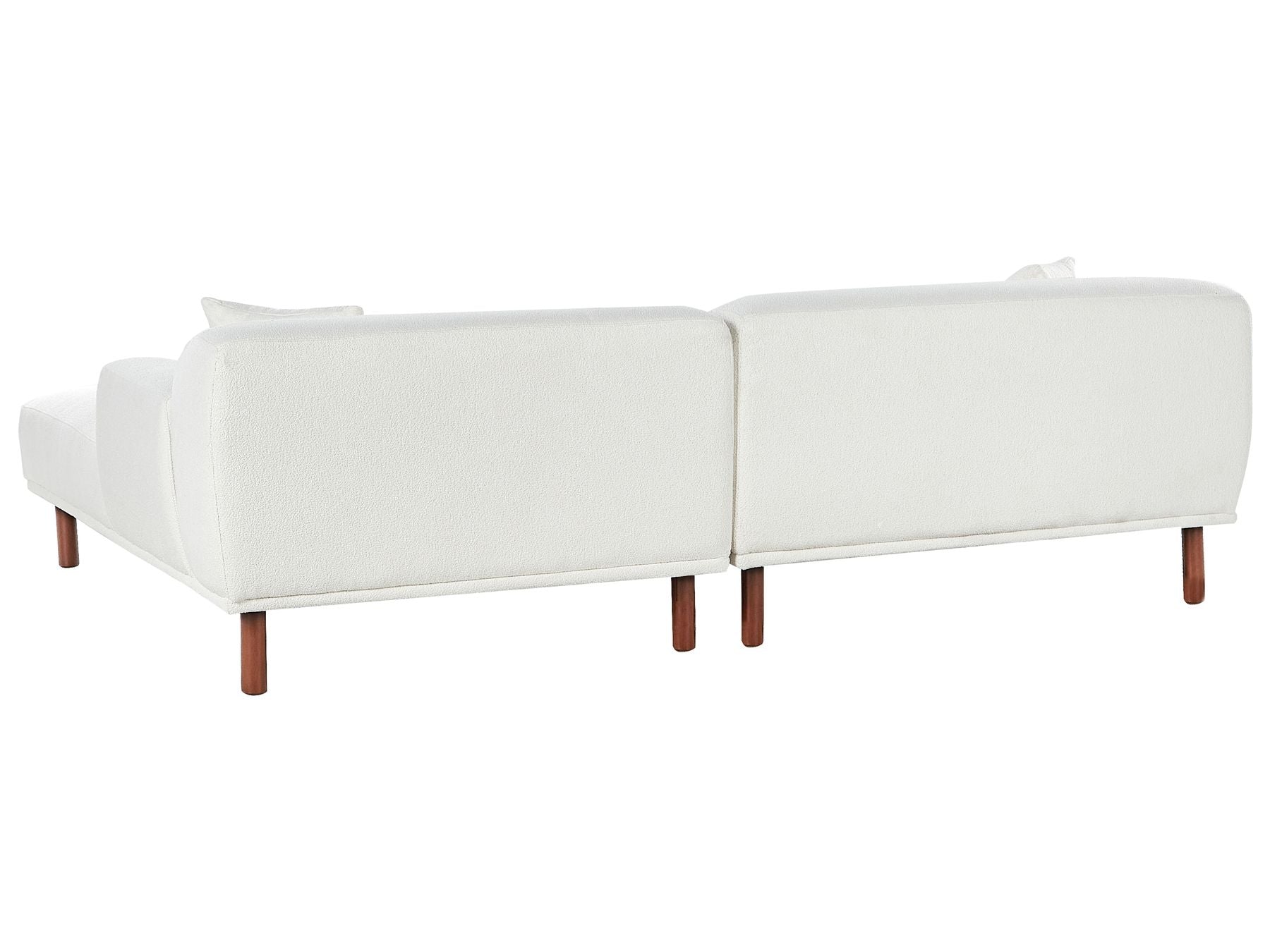 Left Hand Boucle Corner Sofa White HOLT