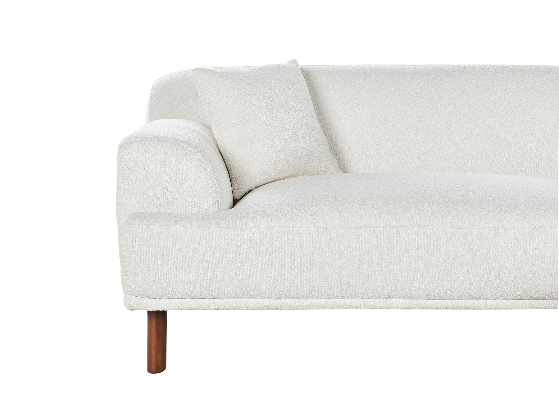 Left Hand Boucle Corner Sofa White HOLT